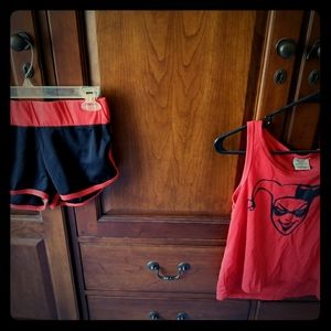 DC Comics tank top and mini shorts Harley Quinn